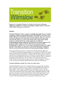 Response by Transition Wilmslow to Planning Application 15/0064M
