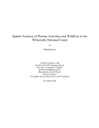 Spatial Analysis of Human Activities and Wildfires in the Willamette National Forest