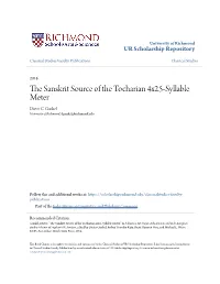 The Sanskrit Source of the Tocharian 4X25-Syllable Meter