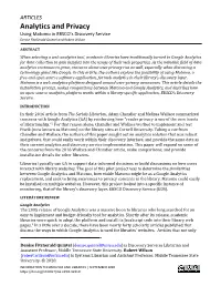 Using Matomo in EBSCO's Discovery Service
