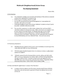 Webheath (Neighbourhood) Action Group Pre-Hearing Statement