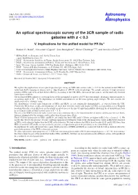 An Optical Spectroscopic Survey of the 3CR