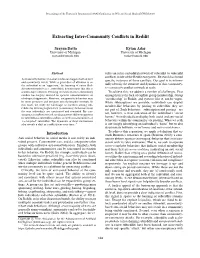 Extracting Inter-Community Conflicts in Reddit