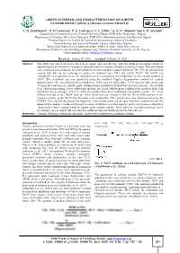GREEN SYNTHESIS and CHARACTERIZATION of SODIUM Supported by CYANIDE from CASSAVA (Manihot Esculenta CRANTZ)
