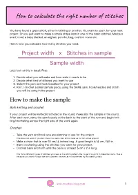 How to Calculate the Right Number of Stitches