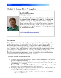Module 2 – Linear Fiber Propagation