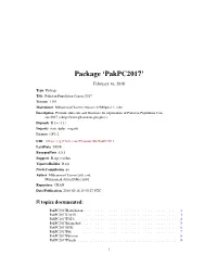 Package 'Pakpc2017'