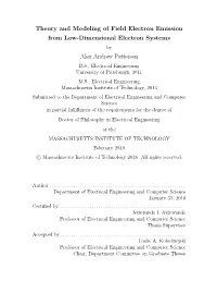 Theory and Modeling of Field Electron Emission from Low-Dimensional