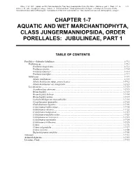 Volume 4, Chapter 1-7: Aquatic and Wet Marchantiophyta, Class