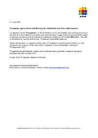21 June 2021 Trustpower Agrees Terms with Mercury for Conditional