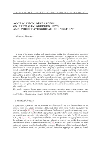 Aggregation Operators on Partially Ordered Sets and Their Categorical Foundations