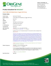 Cited1 (NM 001276466) Mouse Tagged ORF Clone Product Data