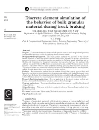 Discrete Element Simulation of the Behavior of Bulk Granular Material During Truck Braking