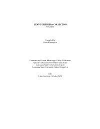 LLMVC EPHEMERA COLLECTION Inventory