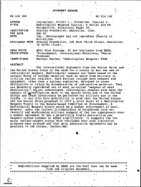 Radiological Weapons Control: a Soviet and US Perspective