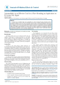 Sustainability As an Effective Tool for a Place Branding an Application On