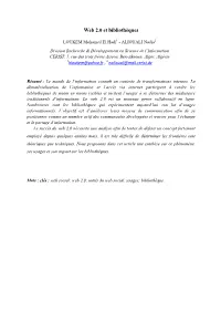 Web 2.0 Et Bibliothèques