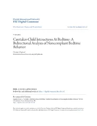 A Bidirectional Analysis of Noncompliant Bedtime Behavior Desiree J