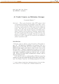A Crash Course on Kleinian Groups