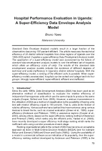 A Super-Efficiency Data Envelope Analysis Model Bruno Yawe