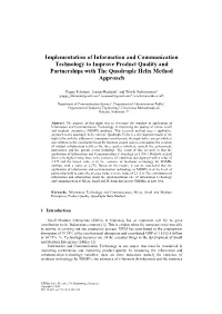 Implementation of Information and Communication Technology to Improve Product Quality and Partnerships with the Quadruple Helix Method Approach