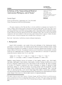 In Defense of the Numeral-Based Model of Austronesian Phylogeny, and of Tsouic*