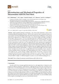 Microstructure and Mechanical Properties of Thixowelded AISI D2 Tool Steel