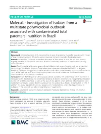 Molecular Investigation of Isolates from a Multistate Polymicrobial