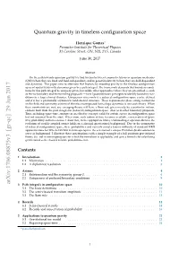 Quantum Gravity in Timeless Configuration Space