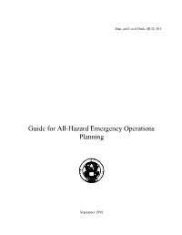 (SLG) 101: Guide for All-Hazard Emergency Operations Planning