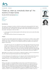 The Doctrine of Clean Hands