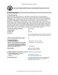 Umass Common Data Set Appendix, 2009-10