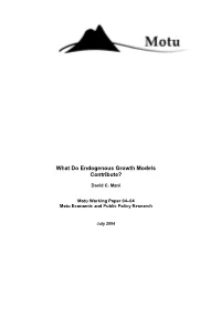 What Do Endogenous Growth Models Contribute?