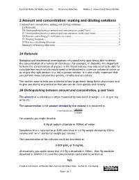 2 Amount and Concentration: Making and Diluting Solutions 2 Amount and Concentration; Making and Diluting Solutions