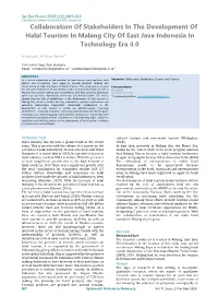 Collaboration of Stakeholders in the Development of Halal Tourism in Malang City of East Java Indonesia in Technology Era