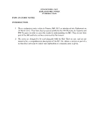 Finance Bill 2012 Explanatory Notes Introduction
