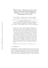 Hybrid Genetic Algorithm and Lasso Test Approach for Inferring Well Supported Phylogenetic Trees Based on Subsets of Chloroplastic Core Genes