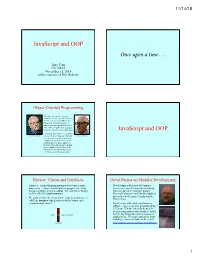 Javascript and OOP Once Upon a Time