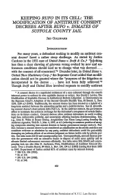 KEEPING RUFO in ITS CELL: the MODIFICATION of ANTITRUST CONSENT DECREES AFIER RUFO V