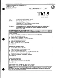 RECORD PACKET COPY Th2.5 January 26, 2001