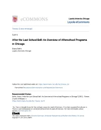 An Overview of Afterschool Programs in Chicago