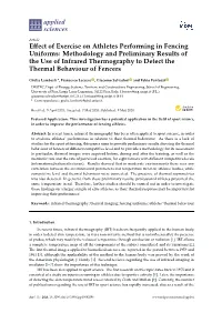 Effect of Exercise on Athletes Performing in Fencing