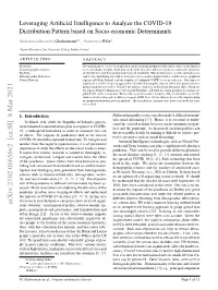 Leveraging Artificial Intelligence to Analyze the COVID-19 Distribution Pattern Based on Socio-Economic Determinants