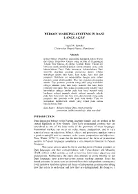 Person Marking Systems in Dani Languages1