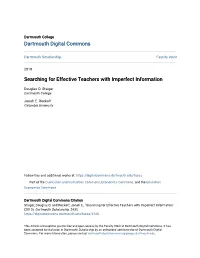 Searching for Effective Teachers with Imperfect Information