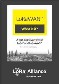 Technical Overview of Lora and Lorawan