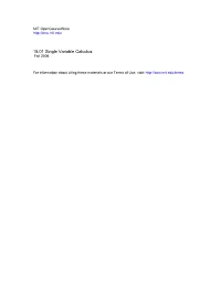 18.01 Single Variable Calculus Fall 2006