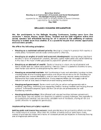 Bellagio Housing Declaration