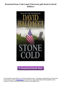 Download Stone Cold Camel Club Series Pdf Book by David Baldacci