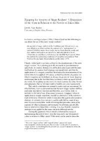 Escaping the Tyranny of Magic Realism? a Discussion of the Term in Relation to the Novels of Zakes Mda
